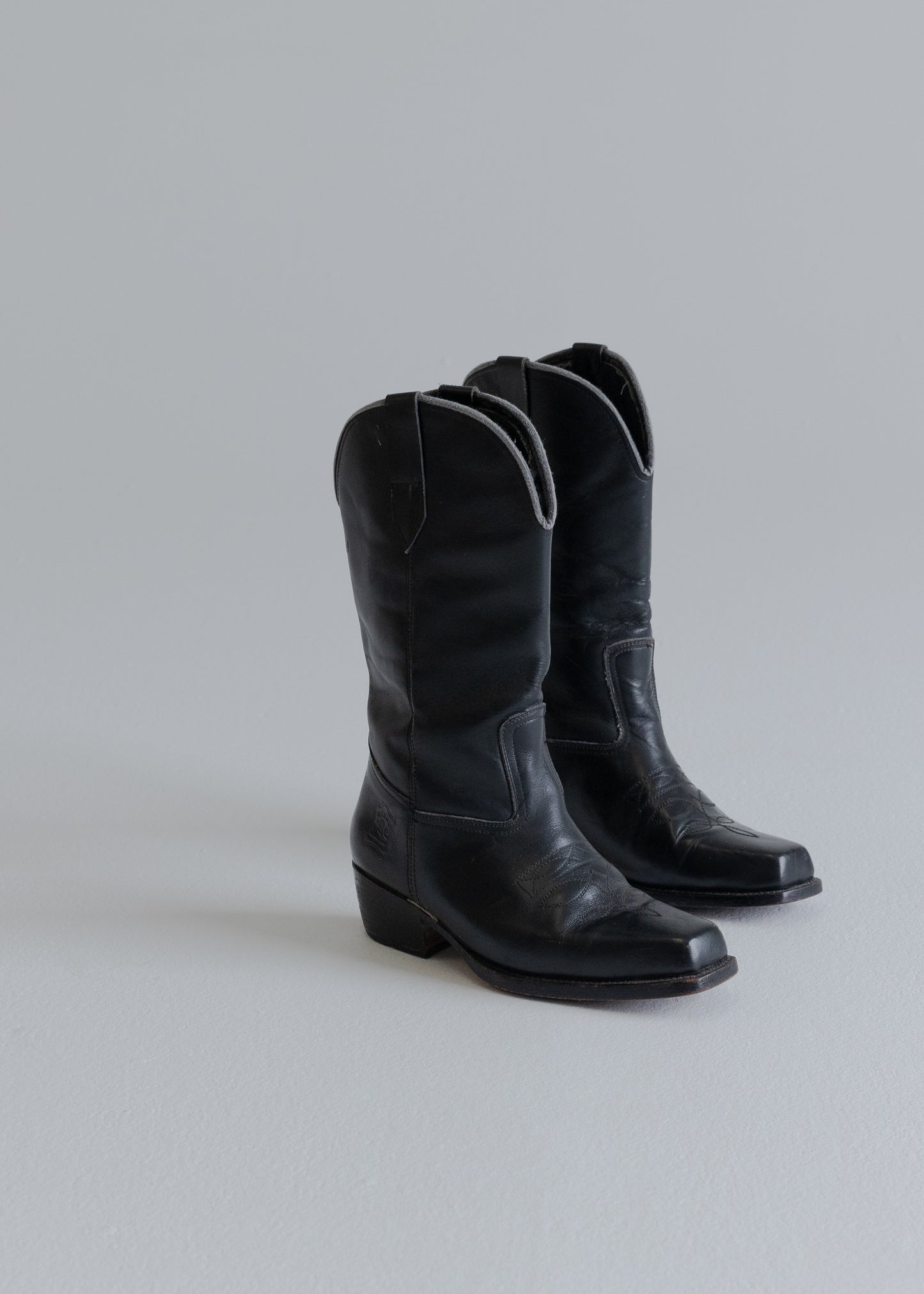 Black Leather Western Boots