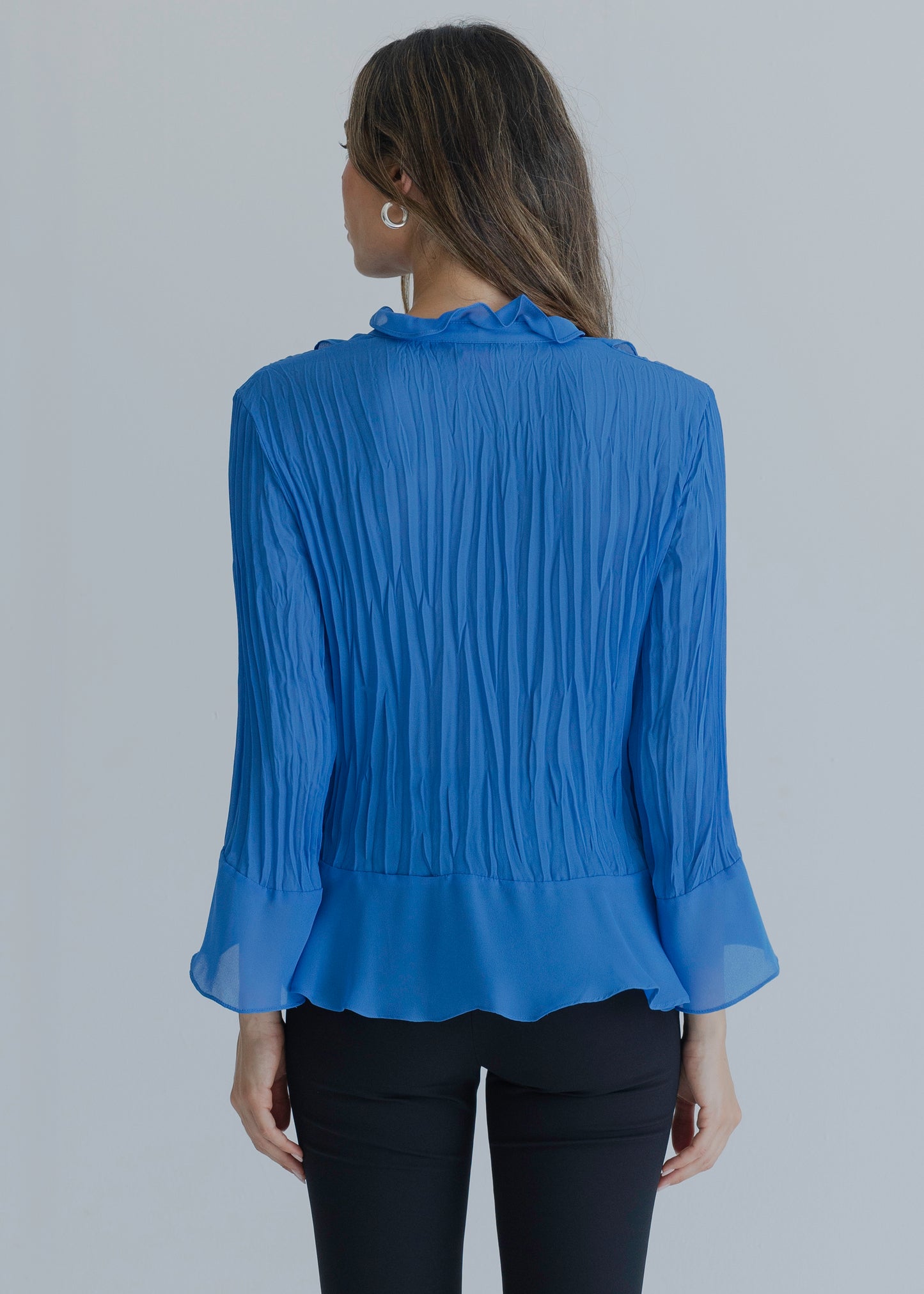 Blue Ruffle Top