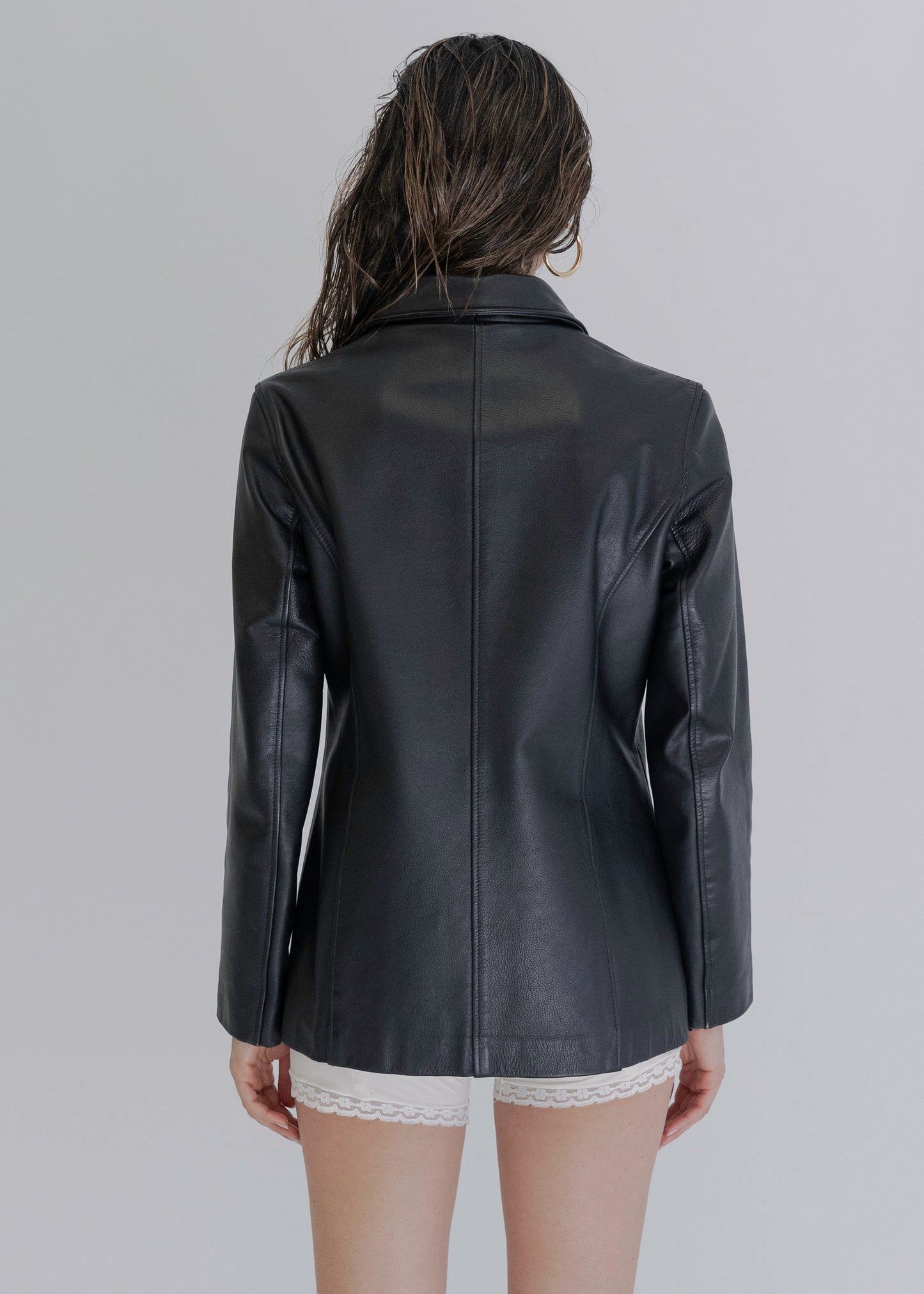 All Occasions Black Leather Zip Up Jacket